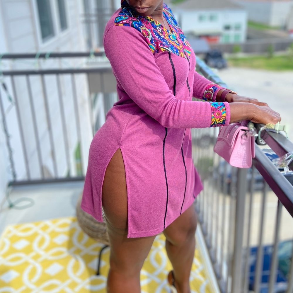 🌟🔥 BOGO Sale🔥🌟 Purple/ Floral Knit Sweater  Dress
